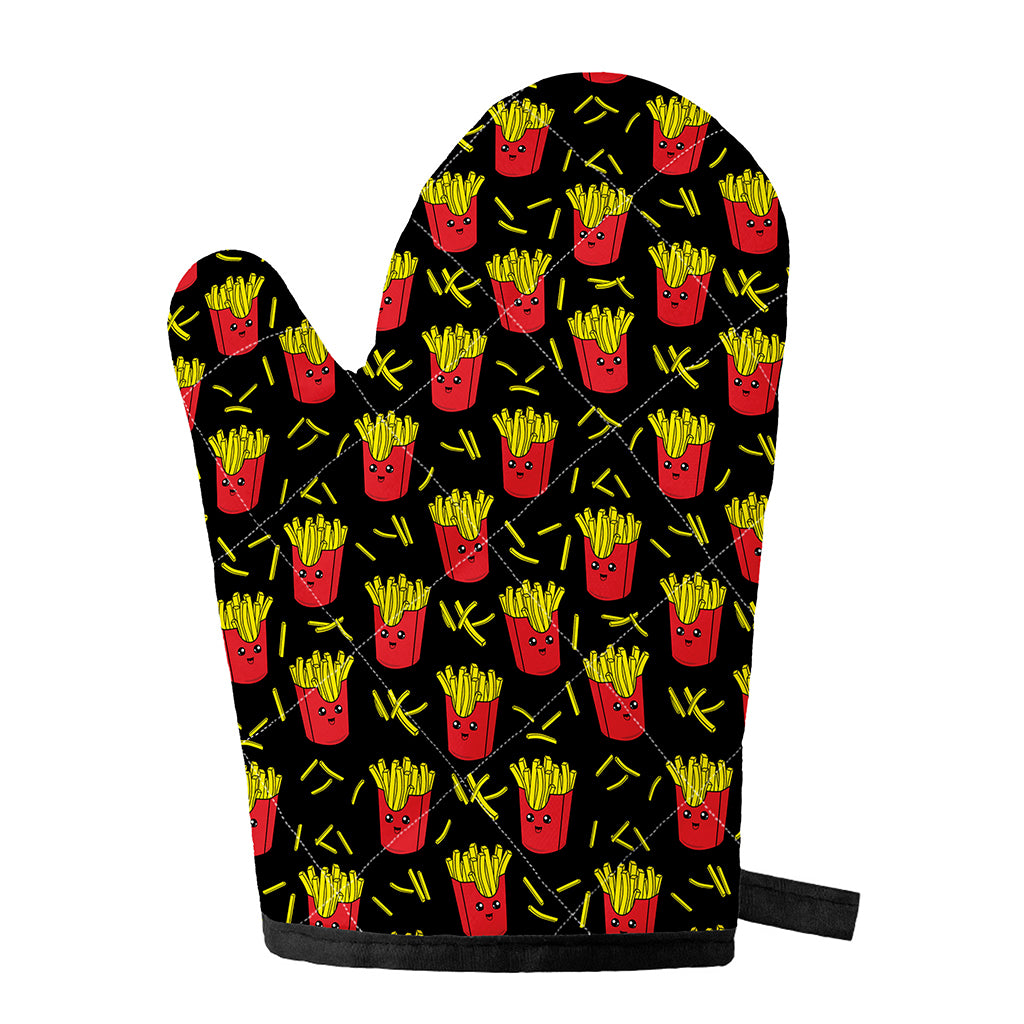 Cartoon French Fries Pattern Print Single Oven Mitt