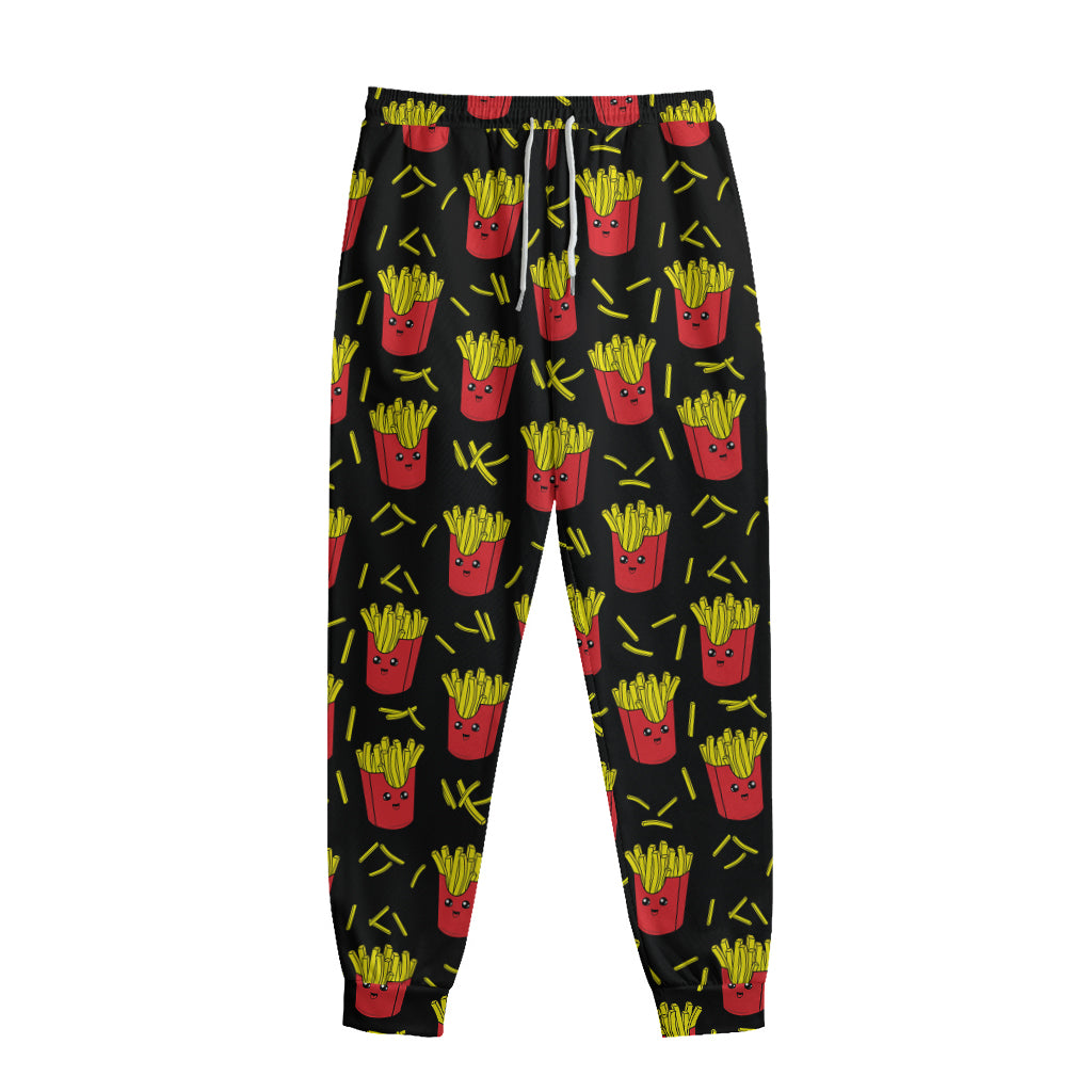 Cartoon French Fries Pattern Print Sweatpants