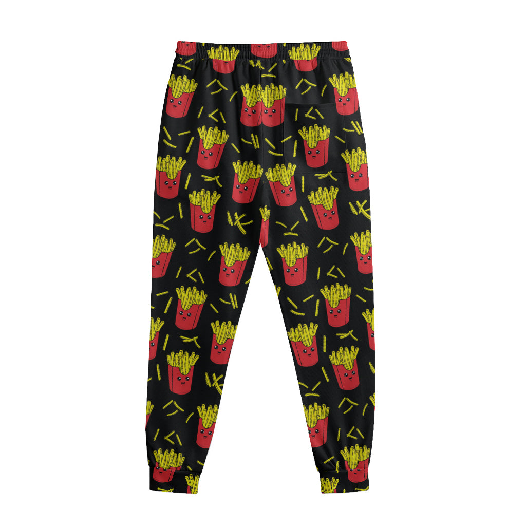 Cartoon French Fries Pattern Print Sweatpants