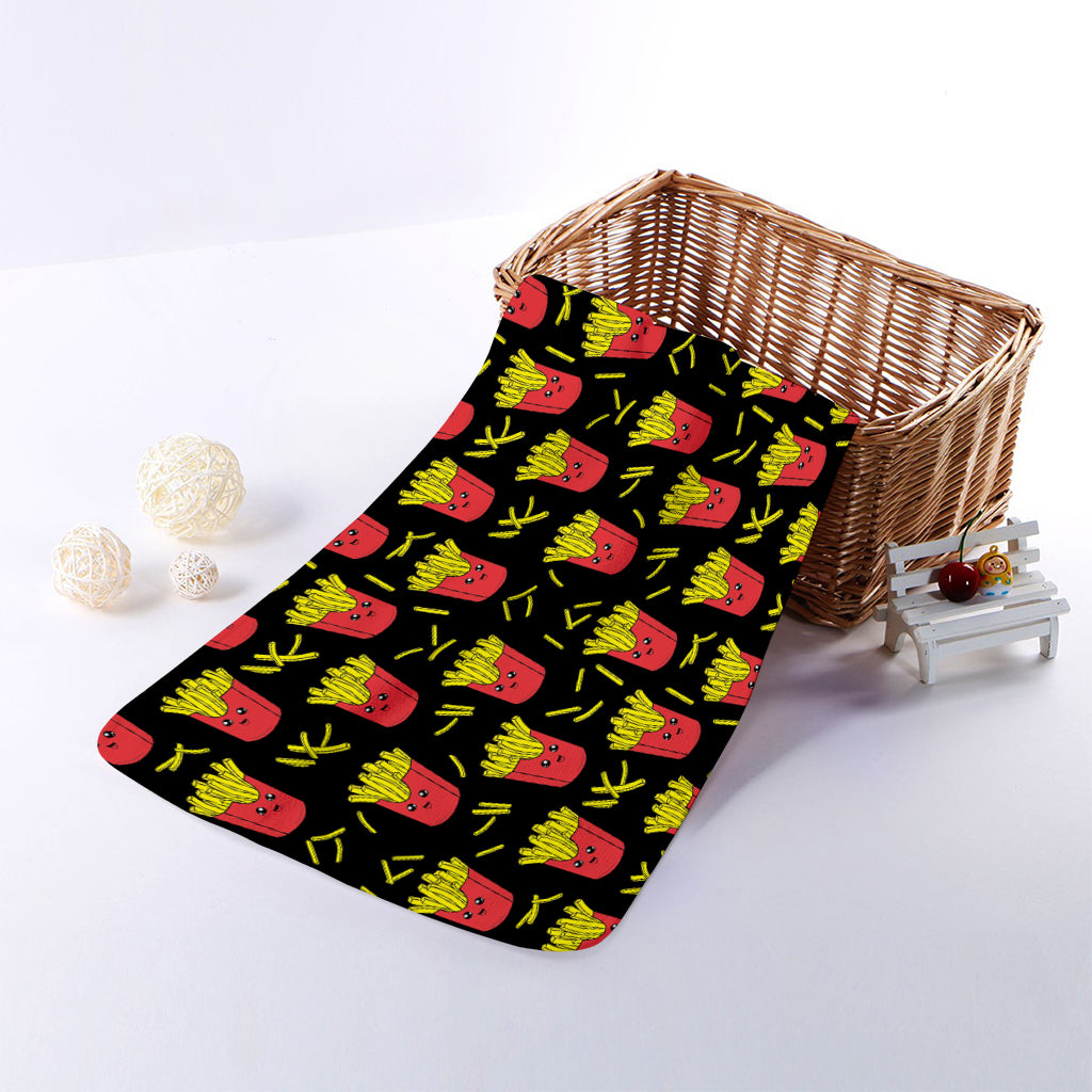 Cartoon French Fries Pattern Print Towel