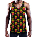 Cartoon French Fries Pattern Print Training Tank Top