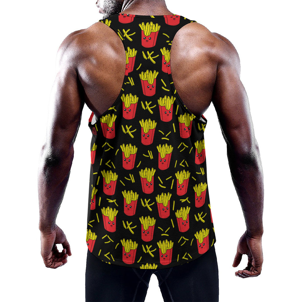 Cartoon French Fries Pattern Print Training Tank Top