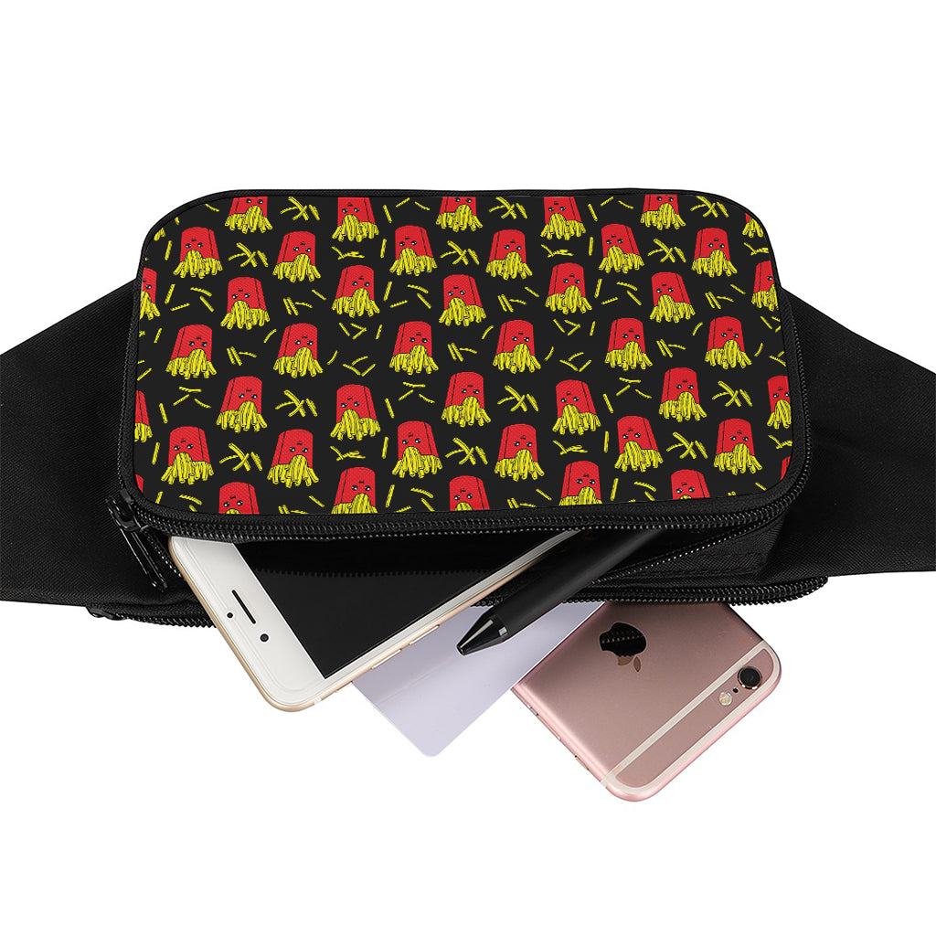 Cartoon French Fries Pattern Print Waist Bag