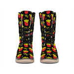 Cartoon French Fries Pattern Print Winter Boots