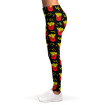 Cartoon French Fries Pattern Print Women's Leggings