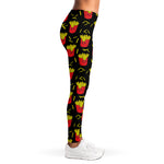 Cartoon French Fries Pattern Print Women's Leggings