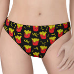 Cartoon French Fries Pattern Print Women's Thong