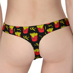 Cartoon French Fries Pattern Print Women's Thong