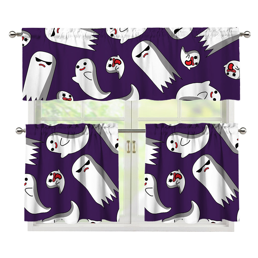 Cartoon Ghost Pattern Print 3 Piece Kitchen Curtains