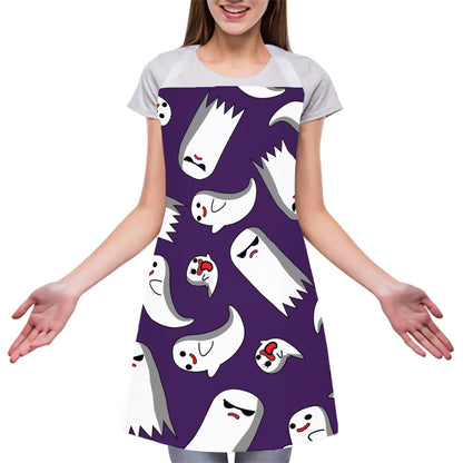 Cartoon Ghost Pattern Print Adjustable Apron