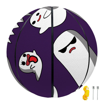 Cartoon Ghost Pattern Print Basketball