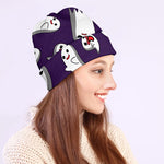 Cartoon Ghost Pattern Print Beanie