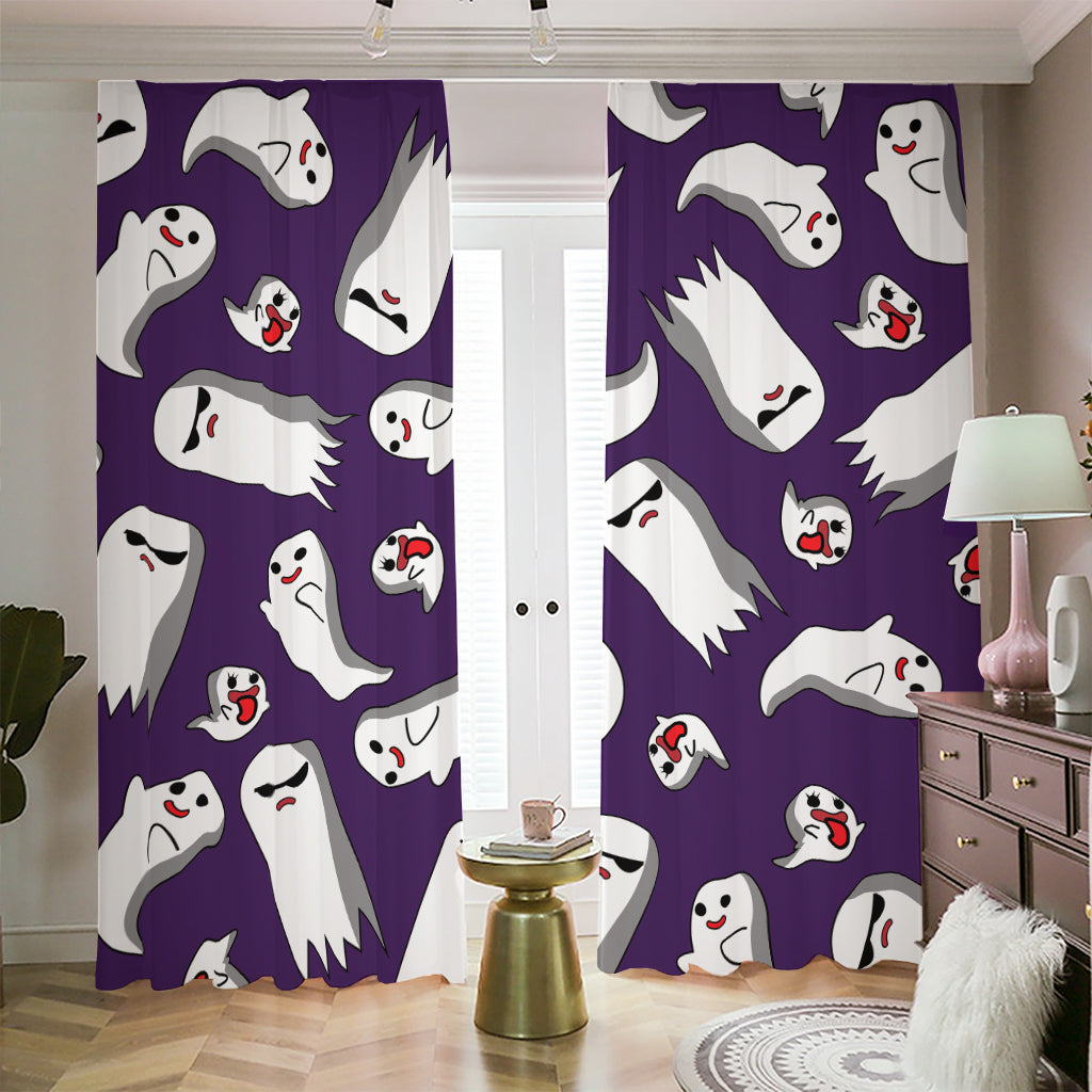 Cartoon Ghost Pattern Print Blackout Pencil Pleat Curtains