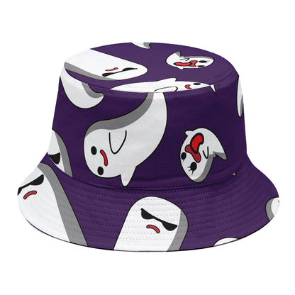 Cartoon Ghost Pattern Print Bucket Hat