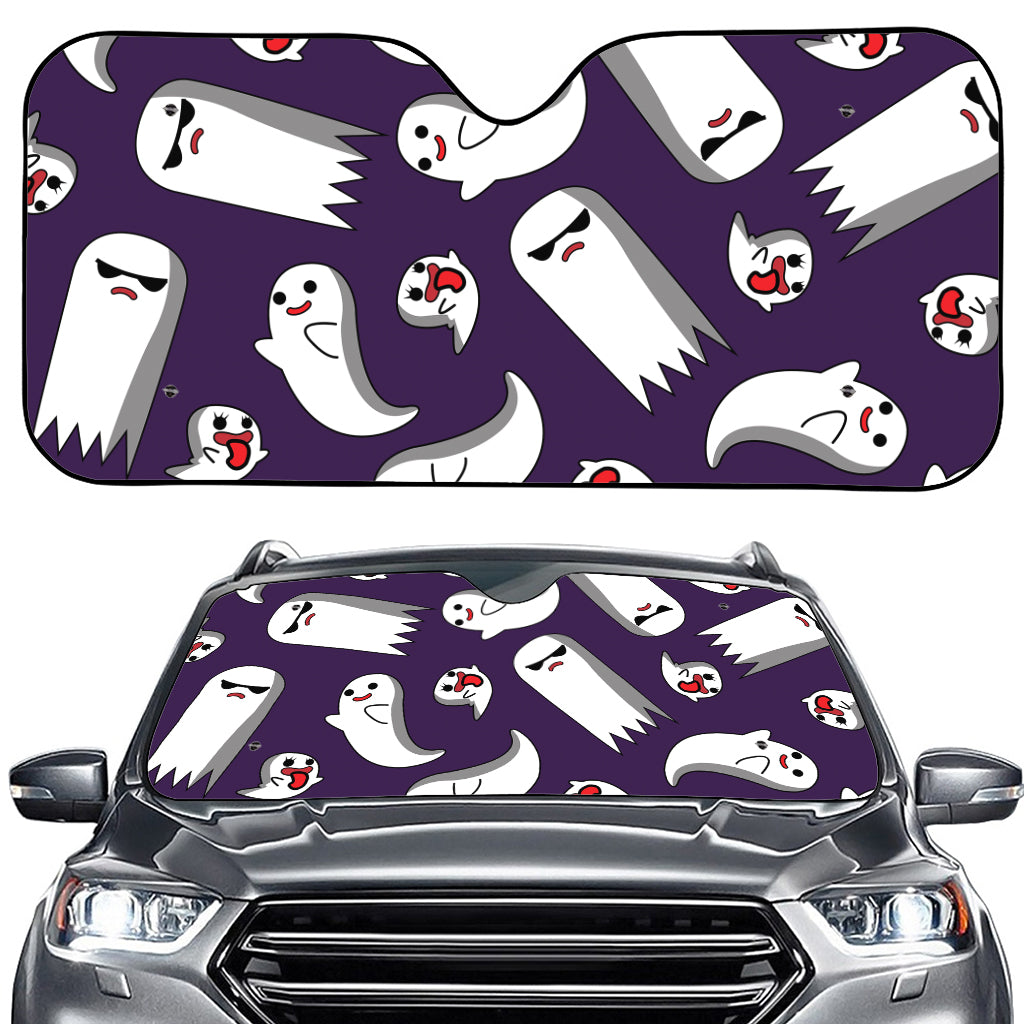 Cartoon Ghost Pattern Print Car Windshield Sun Shade