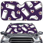 Cartoon Ghost Pattern Print Car Windshield Sun Shade