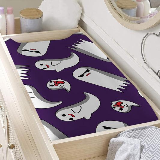 Cartoon Ghost Pattern Print Changing Pad Cover