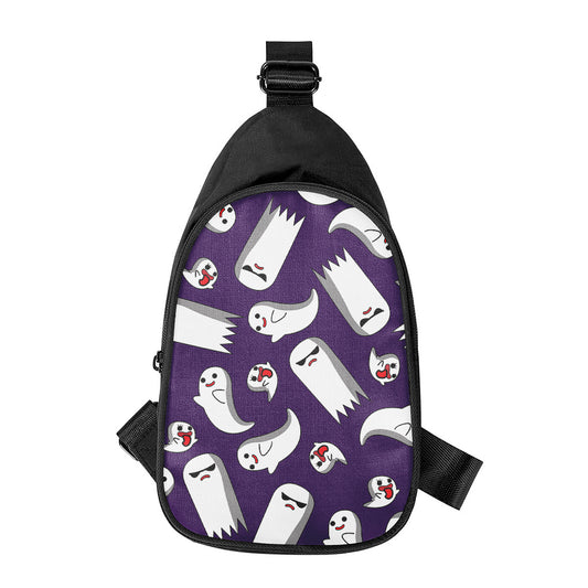 Cartoon Ghost Pattern Print Chest Bag