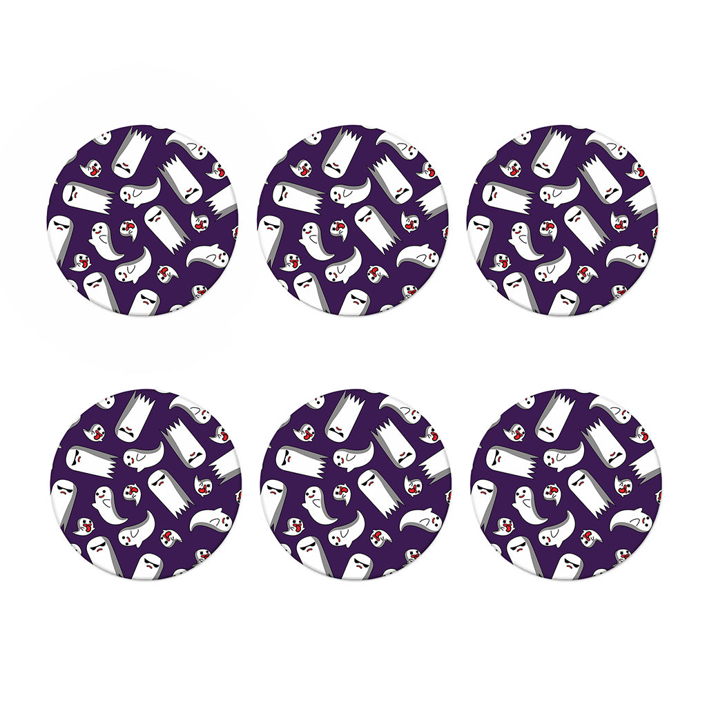 Cartoon Ghost Pattern Print Coaster Set