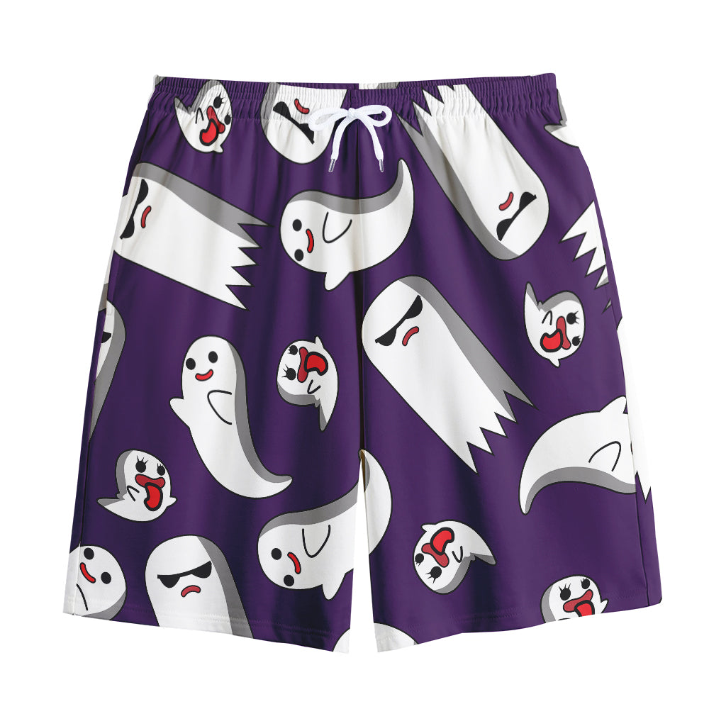 Cartoon Ghost Pattern Print Cotton Shorts