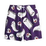 Cartoon Ghost Pattern Print Cotton Shorts