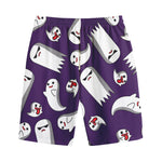 Cartoon Ghost Pattern Print Cotton Shorts