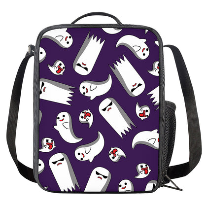 Cartoon Ghost Pattern Print Crossbody Lunch Bag
