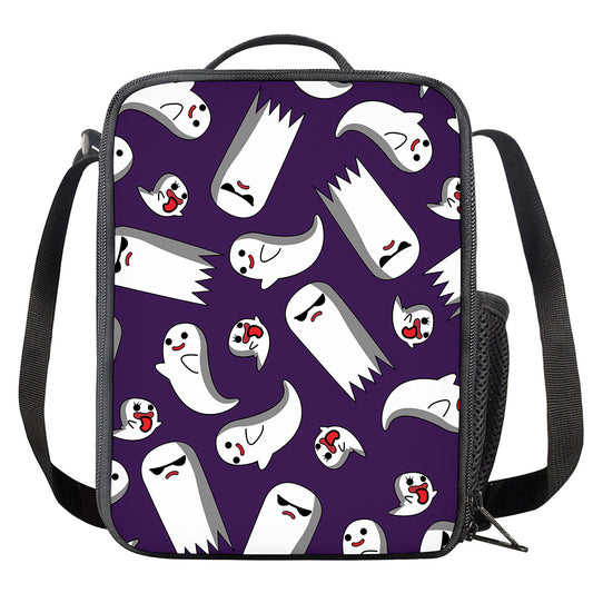Cartoon Ghost Pattern Print Crossbody Lunch Bag