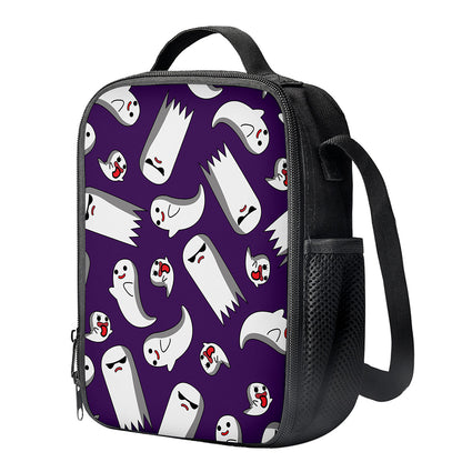 Cartoon Ghost Pattern Print Crossbody Lunch Bag