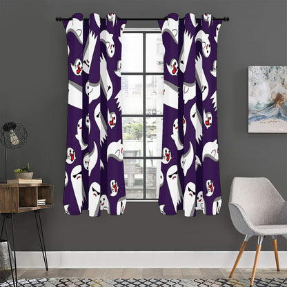 Cartoon Ghost Pattern Print Curtain