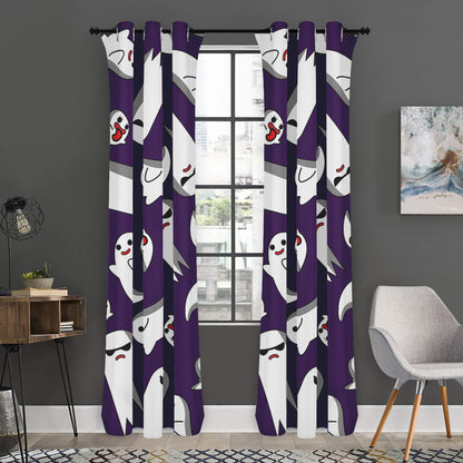 Cartoon Ghost Pattern Print Curtain