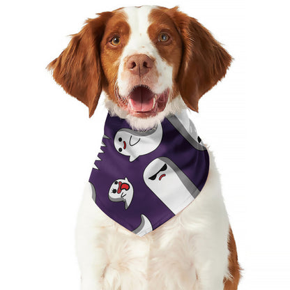 Cartoon Ghost Pattern Print Dog Bandana