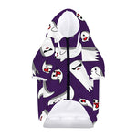 Cartoon Ghost Pattern Print Dog Zip Up Hoodie