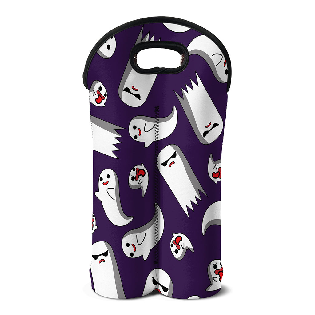 Cartoon Ghost Pattern Print Double Neoprene Wine Tote