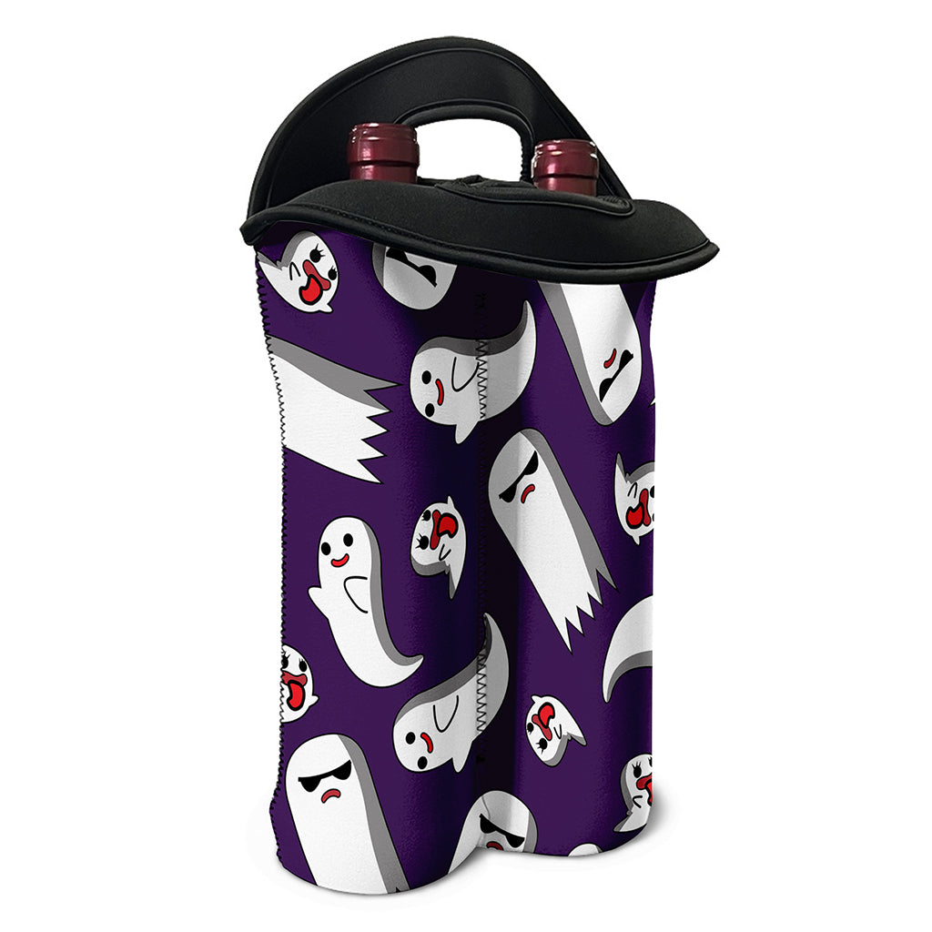 Cartoon Ghost Pattern Print Double Neoprene Wine Tote