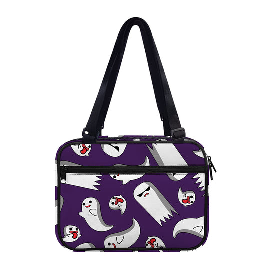 Cartoon Ghost Pattern Print Double Strap Bible Bag