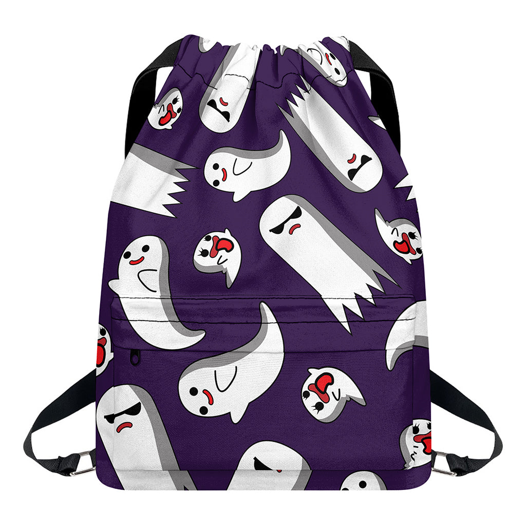Cartoon Ghost Pattern Print Drawstring Backpack