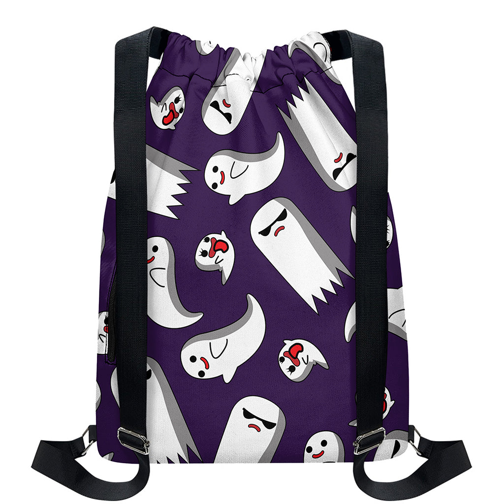Cartoon Ghost Pattern Print Drawstring Backpack