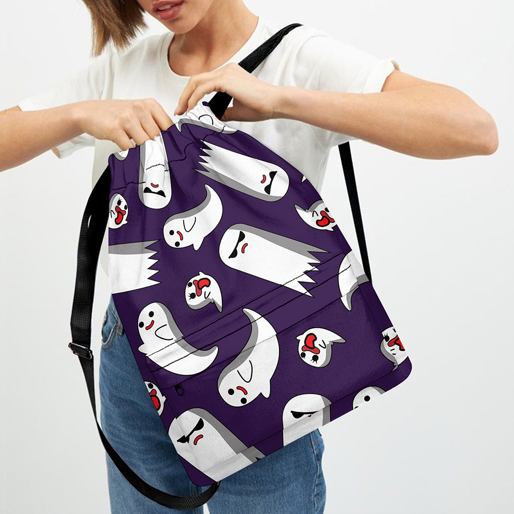 Cartoon Ghost Pattern Print Drawstring Backpack