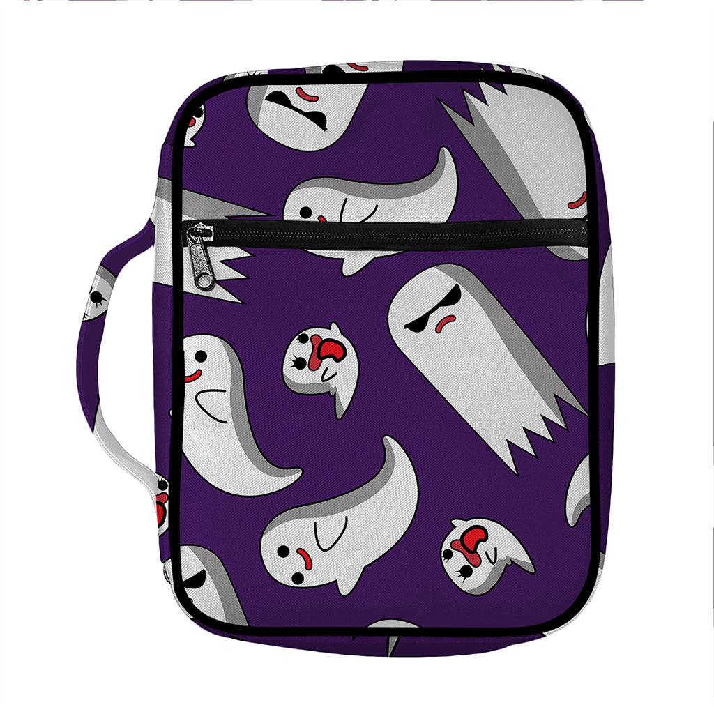 Cartoon Ghost Pattern Print Front Pocket Bible Bag
