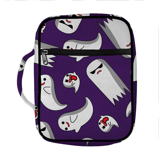Cartoon Ghost Pattern Print Front Pocket Bible Bag