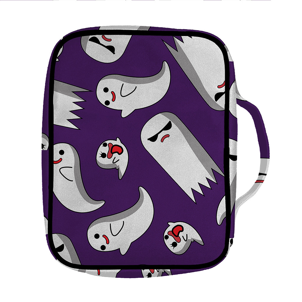 Cartoon Ghost Pattern Print Front Pocket Bible Bag