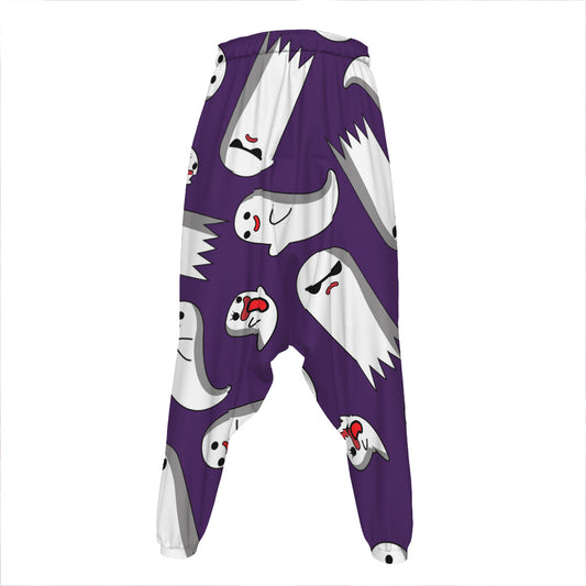 Cartoon Ghost Pattern Print Hammer Pants