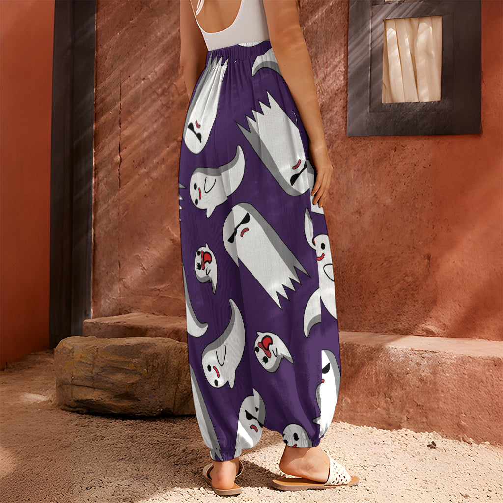 Cartoon Ghost Pattern Print Harem Pants