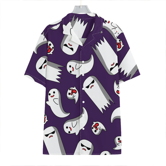 Cartoon Ghost Pattern Print Hawaiian Shirt