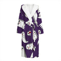 Cartoon Ghost Pattern Print Hooded Bathrobe