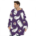 Cartoon Ghost Pattern Print Hoodie Blanket