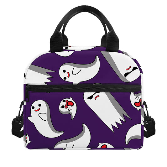 Cartoon Ghost Pattern Print Insulated Lunch Bag