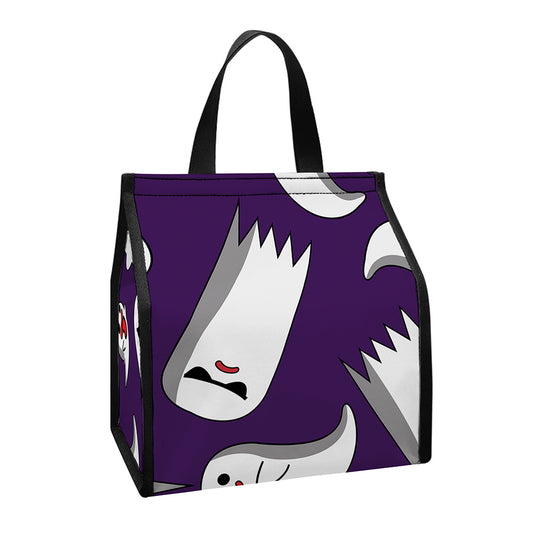 Cartoon Ghost Pattern Print Insulated Lunch Tote