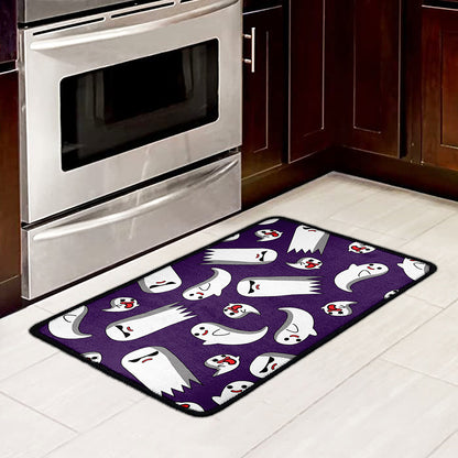 Cartoon Ghost Pattern Print Kitchen Mat